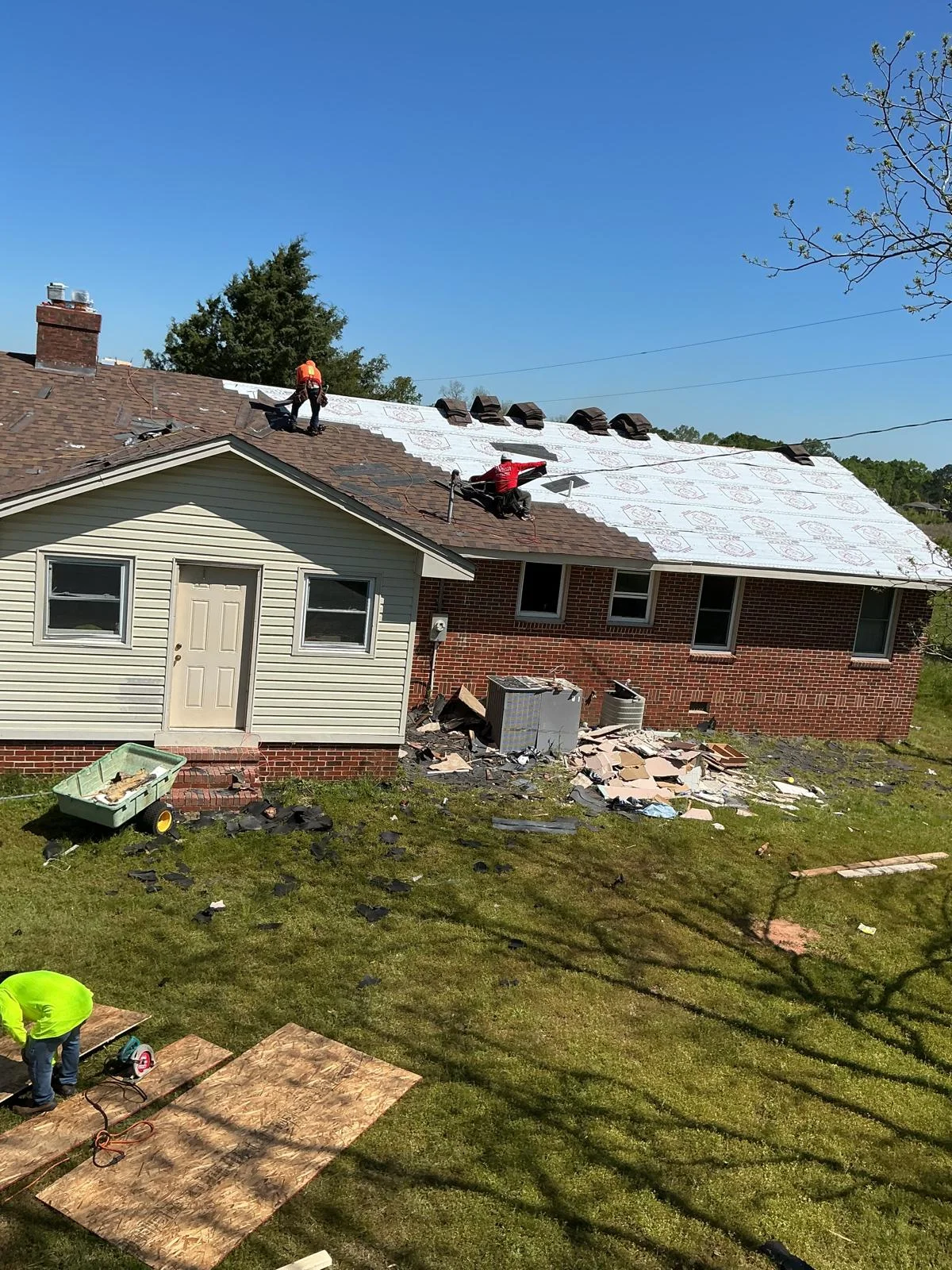 Patio and residential roofing work